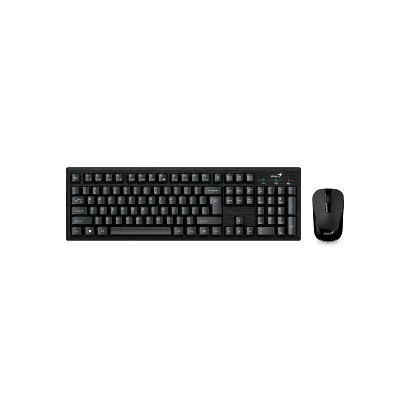 Combo Teclado Y Mouse Genius KM-8101 Wireless Negro / RF 2.4GHZ / Indicador De Batería / Pilas AA X