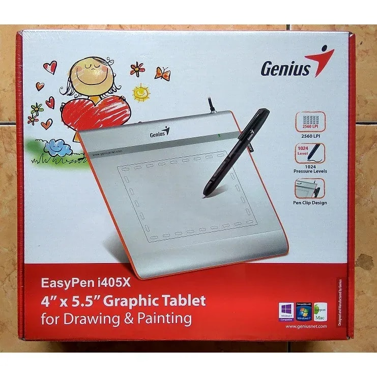 Tablet Genius Digital Con Lapiz Easypen I405X 4X5.5 pulg. / USB / Presion 2048 / Soporte Para Pluma