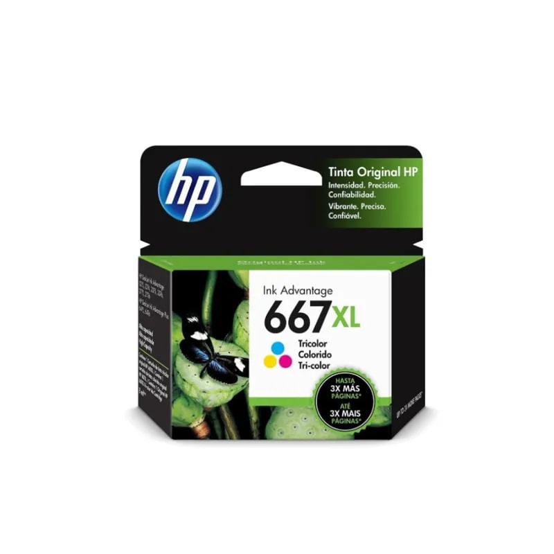 Tinta HP 667XL Tricolor 1275 / 2775 / 4175 / 4176 / 6078 / 23336 / 2374 / 6076 330 Pags 3YM80AL