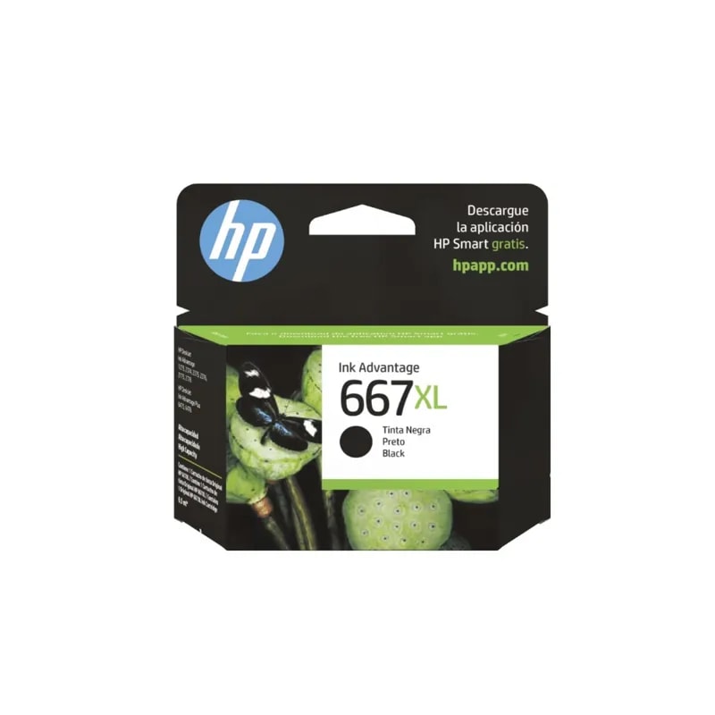 Tinta HP 667XL Negro 1275 / 2775 / 4175 / 4176 / 6078 / 23336 / 2374 / 6076 480 Pags 3YM81AL