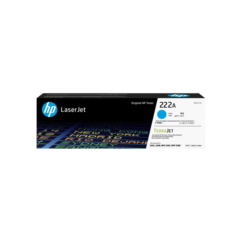 HP Toner 222A Cyan Laserjet 3201 / 3202 / 3303 1200 PAG W2221A