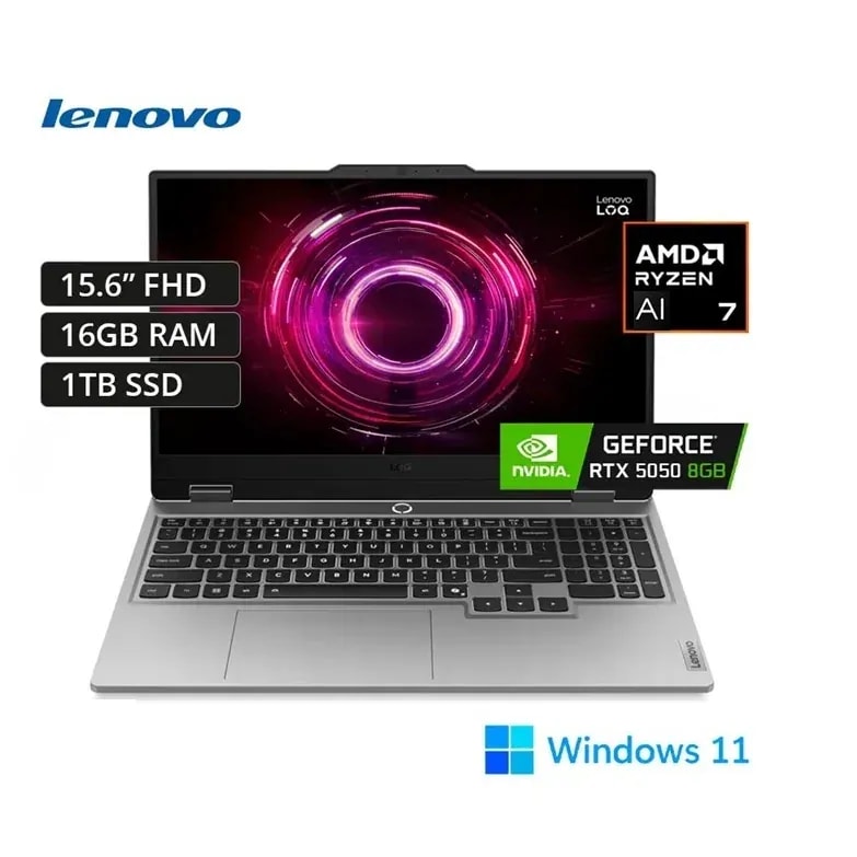 Computador Lenovo Portatil LOQ 15AHP10 Ryzen 7 250 16GB / 1TB 5060 8GB / 15.6 / FHD Backlit / NO OS