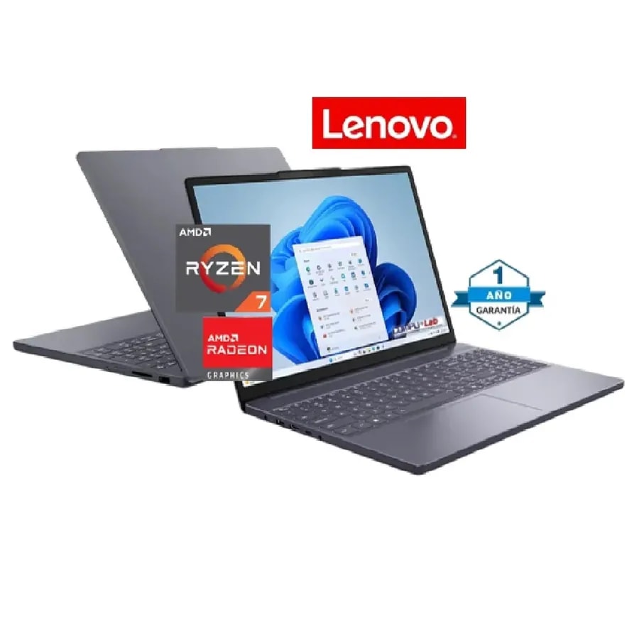 Computador Lenovo Portatil Ideapad Slim 3 15ARP10 Ryzen 7-170 16GB RAM 512GB 15.3 2K Touch Luna Grey