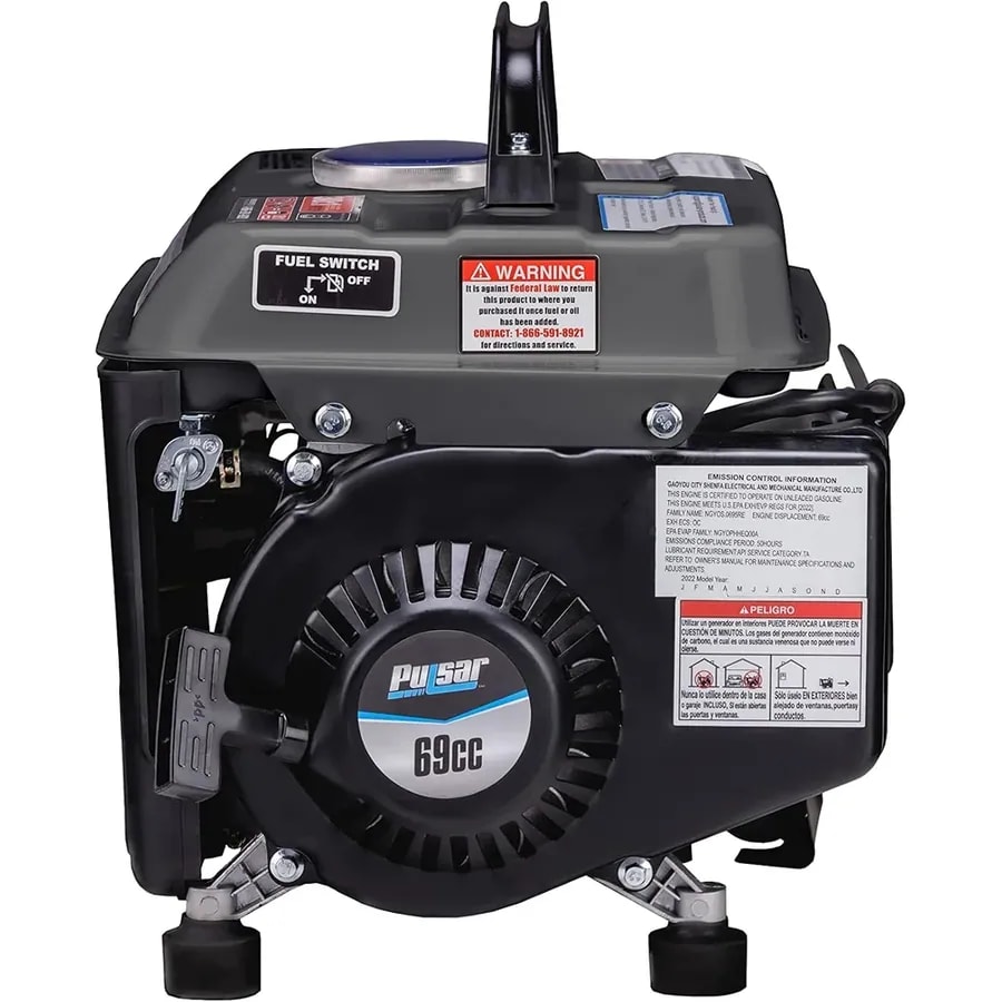 Generador Pulsar Portatil G1200SG Gasolina 2 Ciclos 1200W Retroceso Electrico Negro / Gris