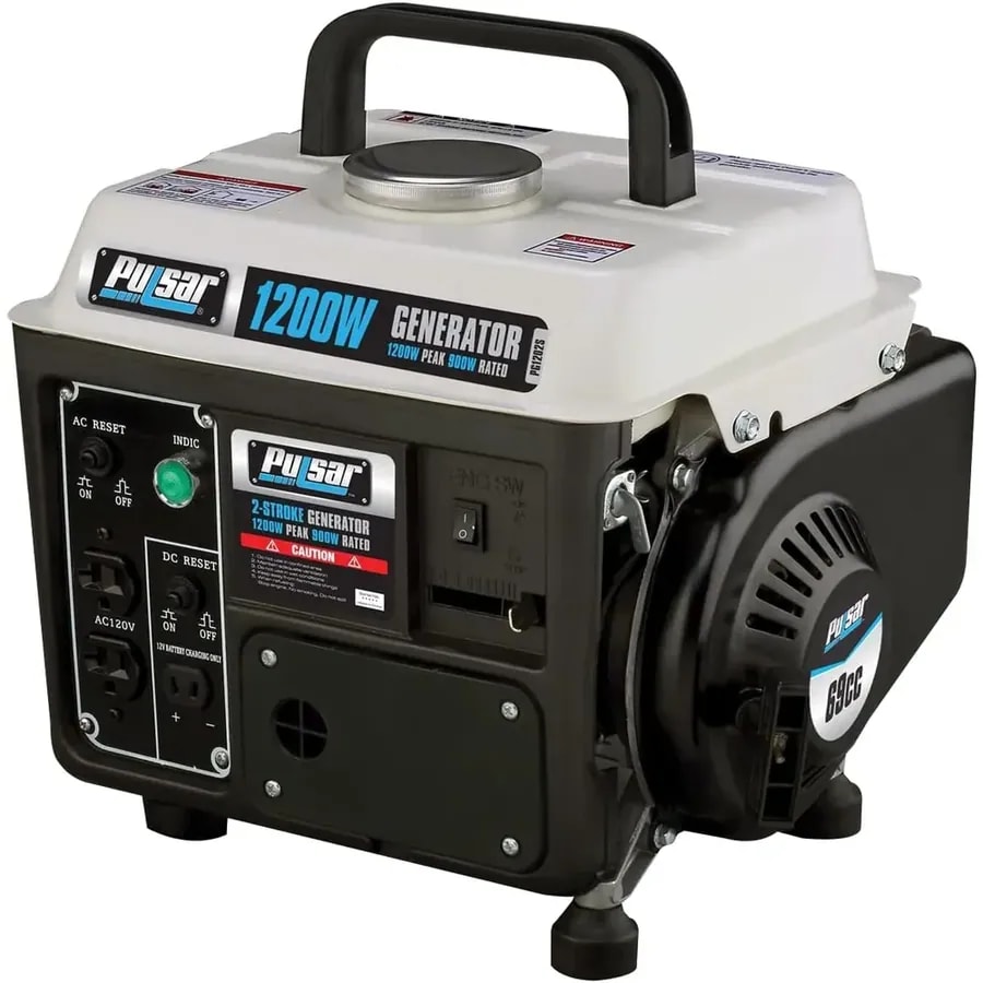 Generador Pulsar Portatil PG1202SA Gasolina 2 Ciclos 1200W 120V / 12V Retroceso Electrico