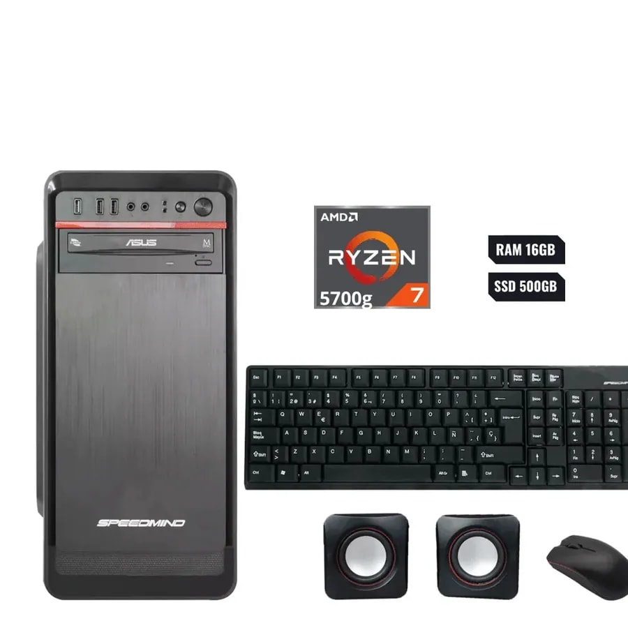 Computador Speedmind Desktop AMD Ryzen 7 8700G 16GB 500GB-SSD-NVMe HDMI CASE05 Incluye TM Freedos