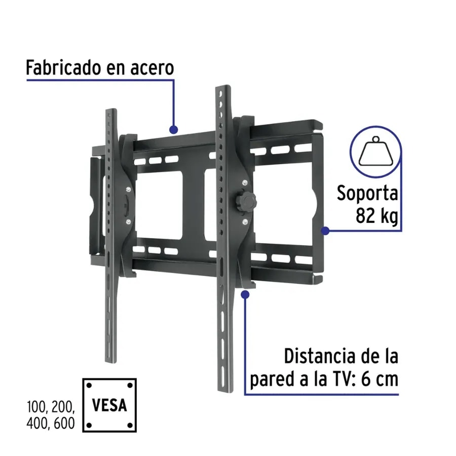 Soporte Generico 46093 Pantallas 26 A 65P / Sop. 82KG / Vesa 100 200 400 600