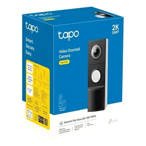 Video Portero TP-Link Tapo D235 / 2K / IP65 / Vision Nocturna A Color / Audio Bidireccional