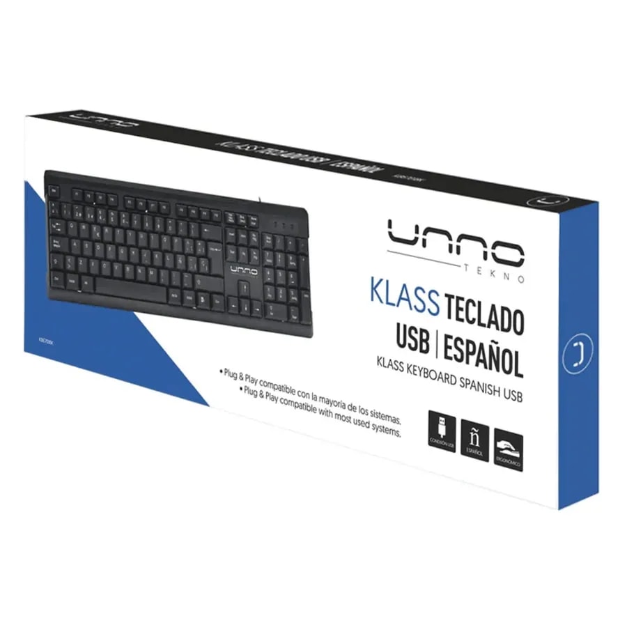 Teclado Unno Tekno KB6701BK USB Espanol