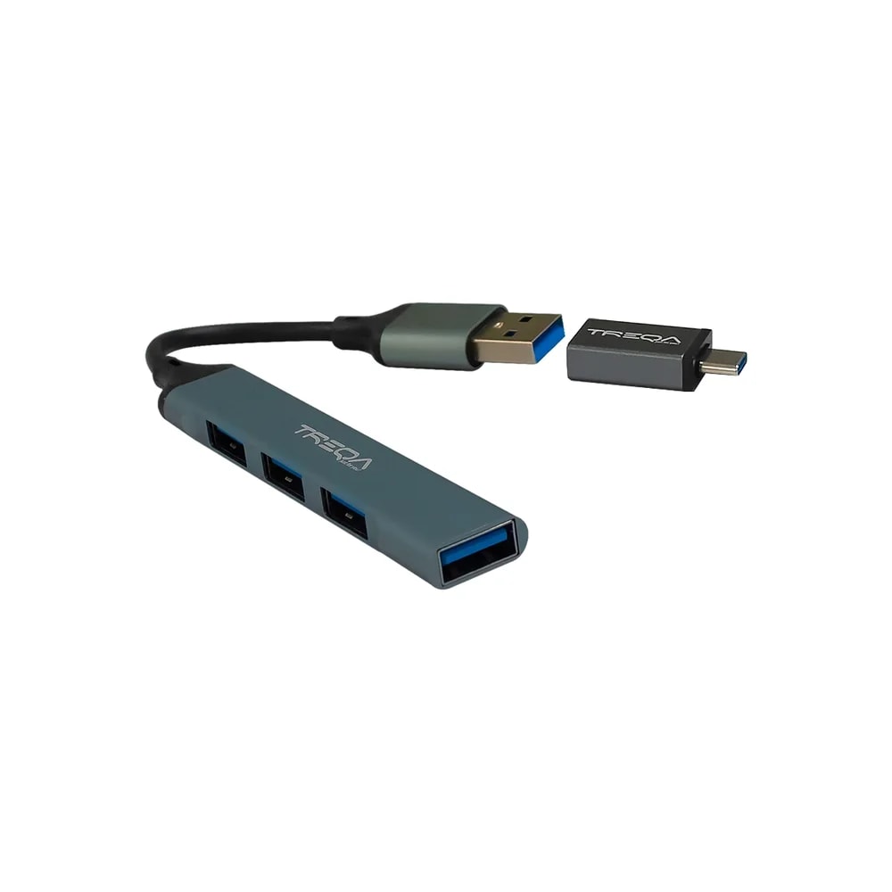HUB Tengu Treqa USB Type-c TO 4 Puertos USB3.0 Silver