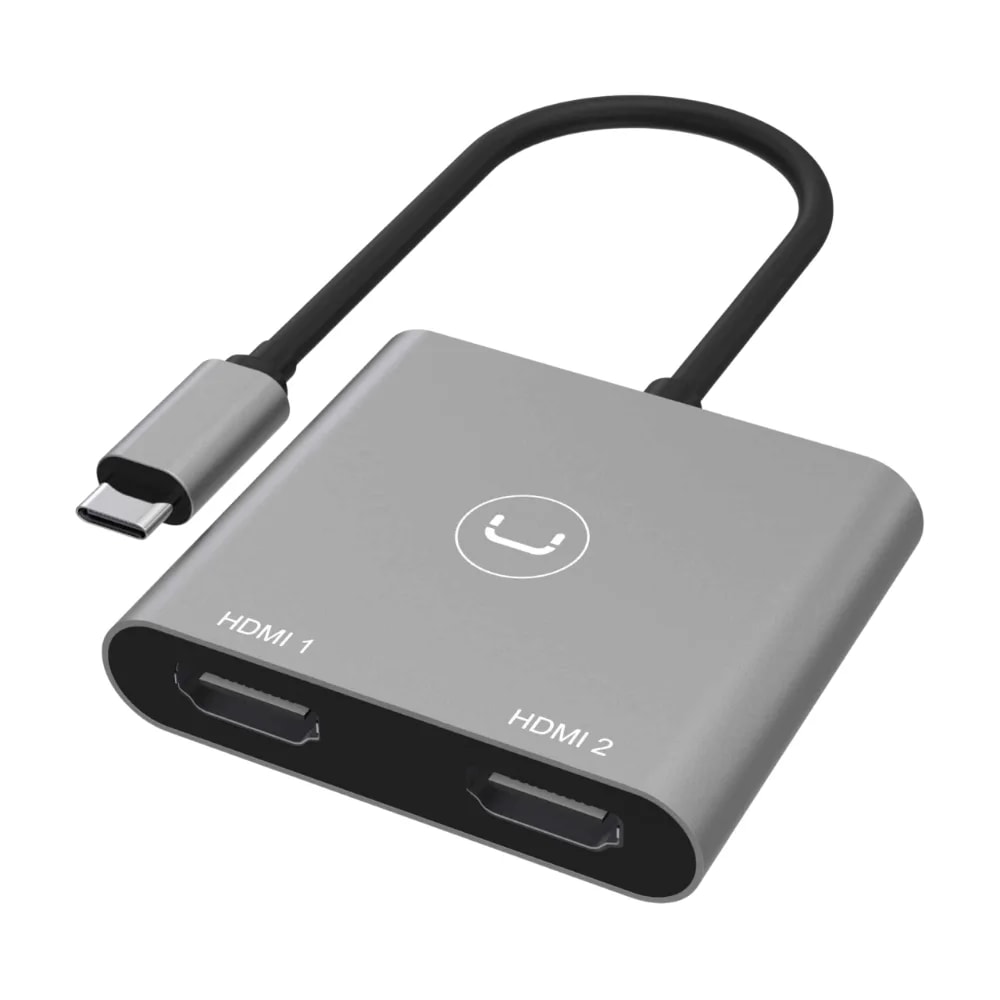 Adaptador Unno Tekno HB1103GY USB tipo C a doble HDMi