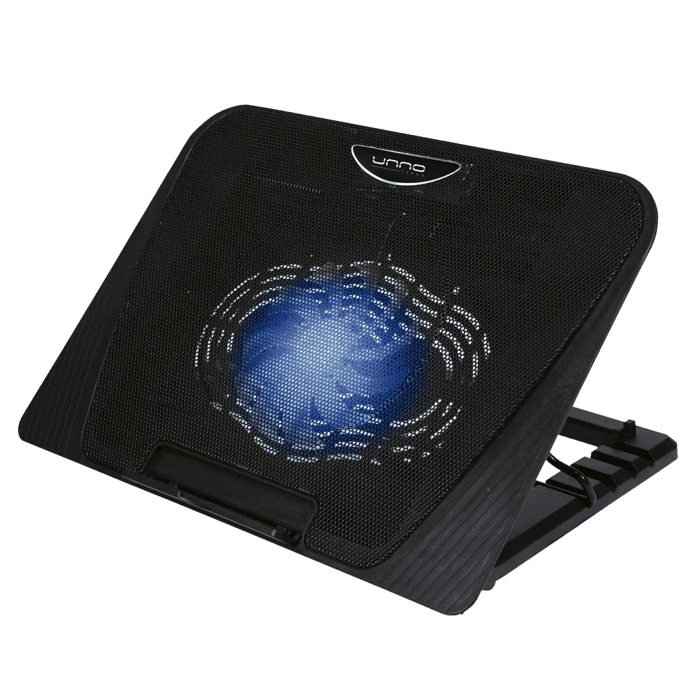 Base de enfriamiento Unno Tekno NC6130BK para notebook con 5 niveles 1 ventilador