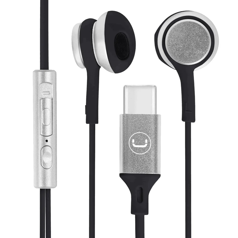 Audífono con micrófono Unno Tekno HS7005BK ultra wired earbuds USB tipo C negro