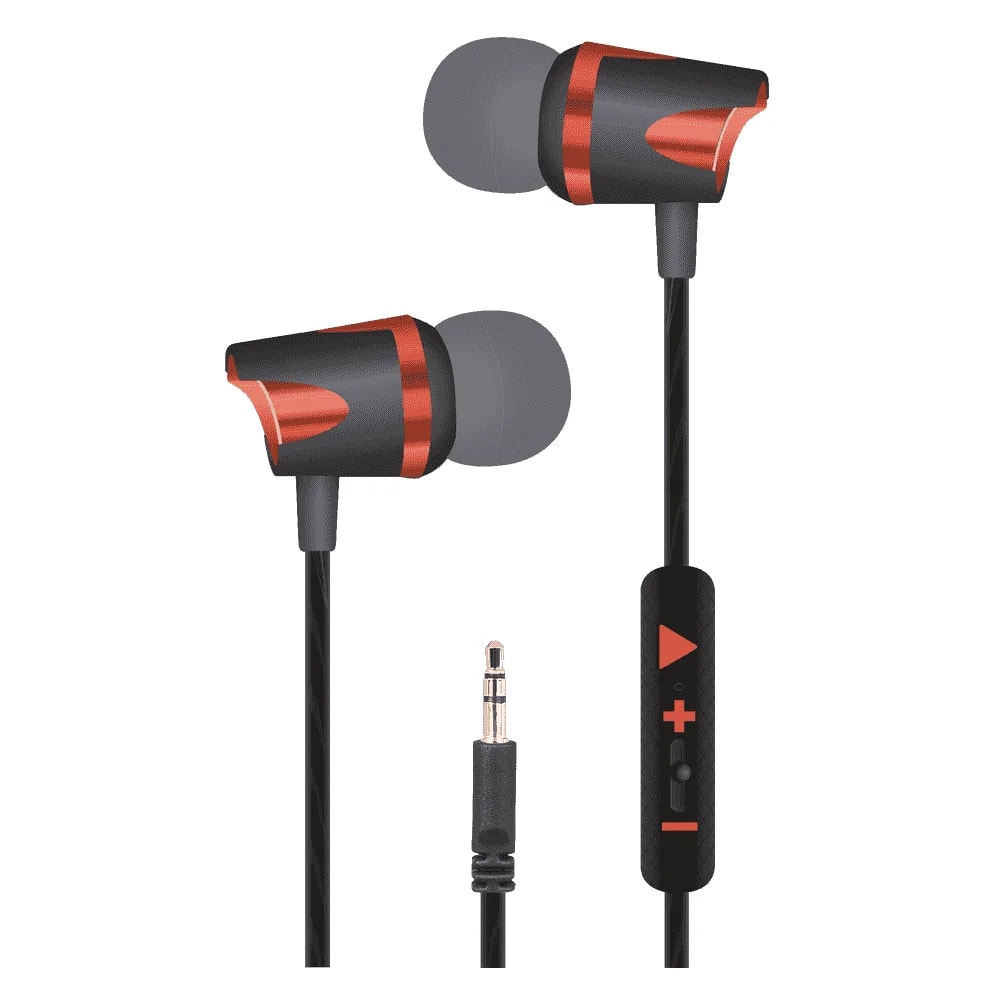 Audífono con micrófono Unno Tekno HS7009RD Soulbuds 3.5mm rojo