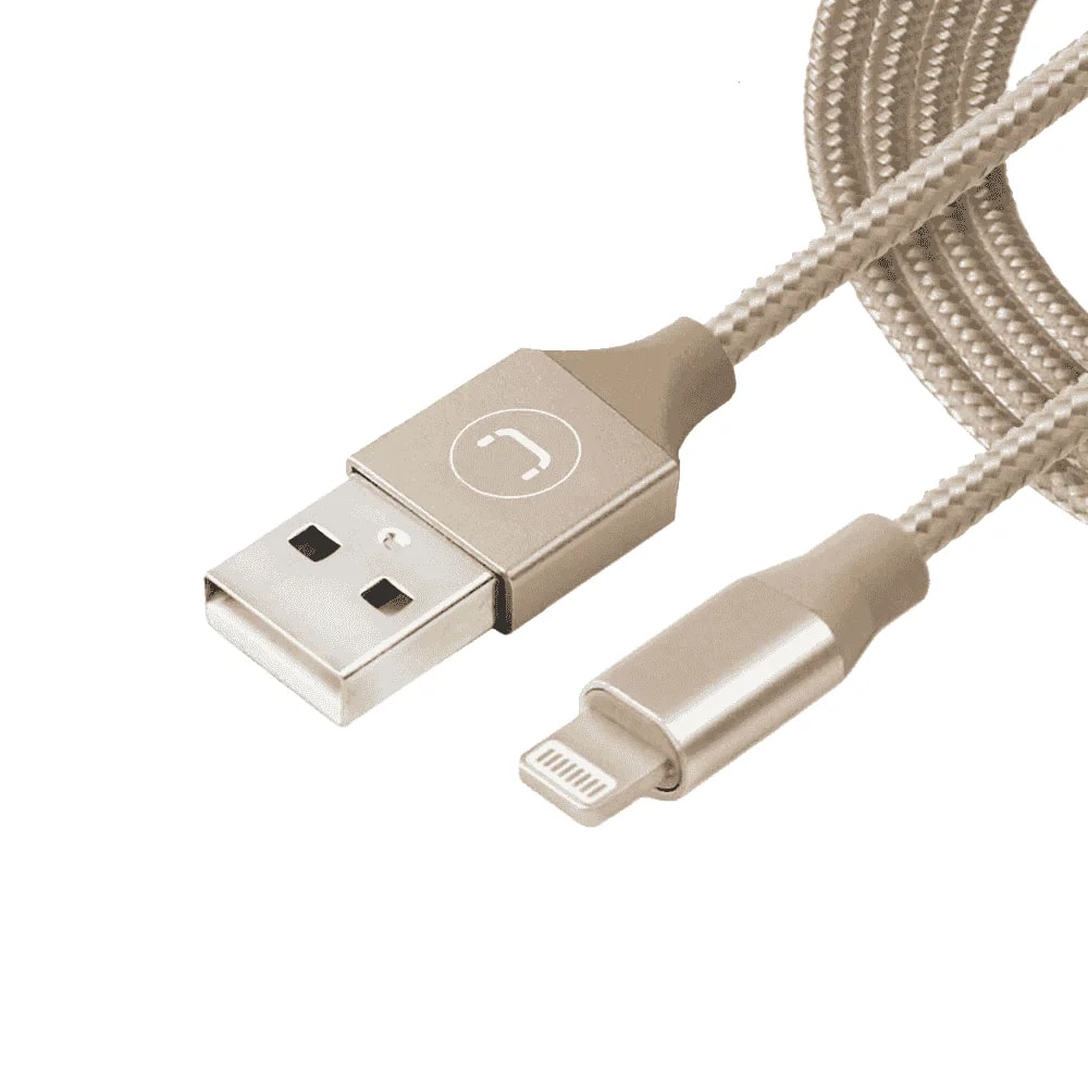 Cable Unno Tekno CB4061GD lightning braided 1.5 metros dorado