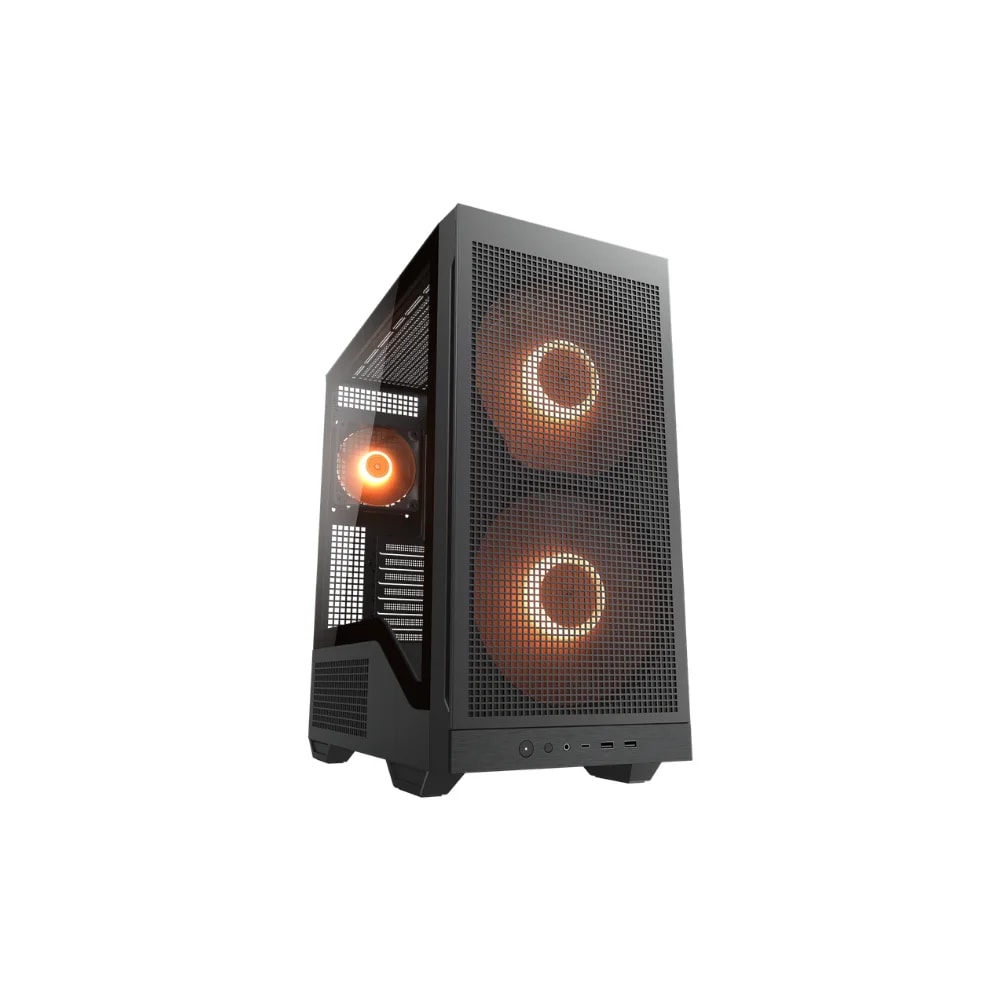 Case Cougar Gamer MX600 MAX RGB vidrio templado Mid-Tower no incluye fuente de poder 3 fans negro