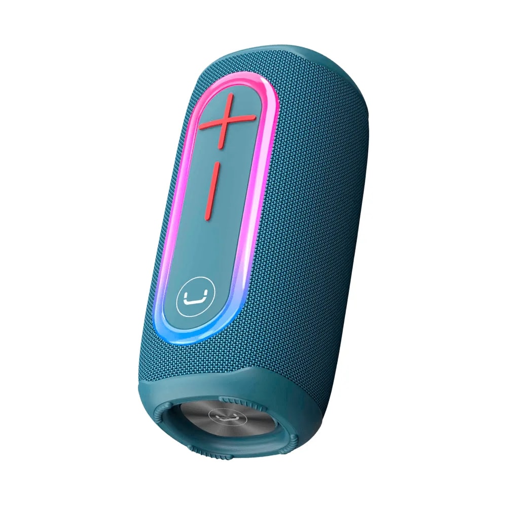 Parlante Unno Tekno SP9215BL Spin TWS bluetooth 20 watts radio FM-USB-micro SD negro resistente al