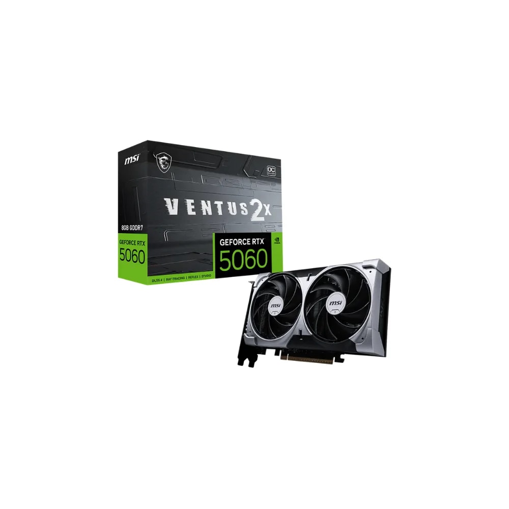 Tarjeta de video MSI GeForce RTX 5060 8G Ventus 2X 1 HDMI 3 Display Port