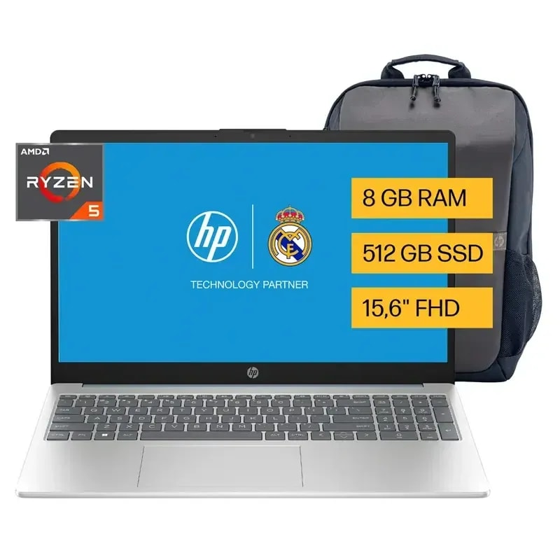 Computador HP Portatil 15-FC0250LA / Ryzen 5-7520U / 512GB / 8GB / 15.6 FHD / Blue WIN 11 Mochila