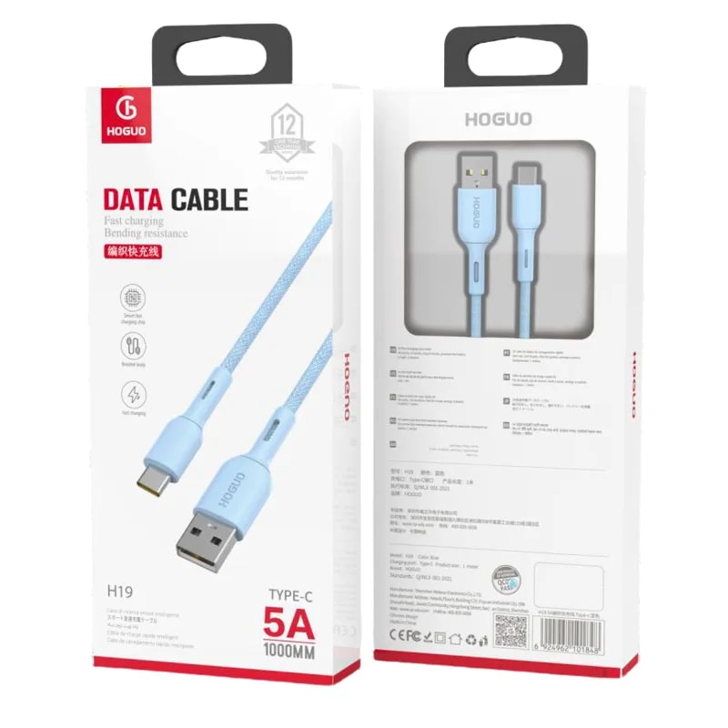 Cable Hoguo H19 USB a Tipo C trenzado 1 m