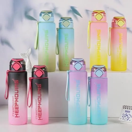 Botella Deportiva 1000 ml Degradé con Tapa Abatible
