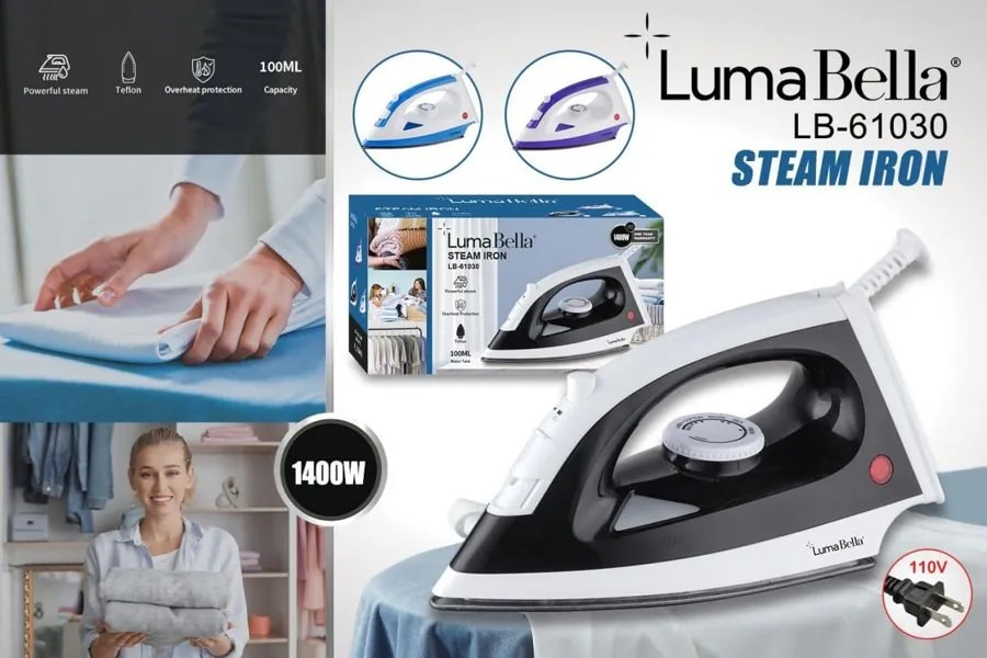 Plancha de Vapor Luma Bella 1400W Suela Cerámica