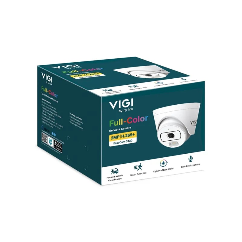 Cámara TP-Link Vigi Easycam C420 2.8MM / Smart Detection / 2MP / POE / Vision Nocturna Lightpro