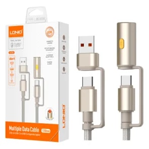 Cable LDNIO LC18 1.2M 4EN1 USB-C a Lightning + Usb-c-cigarrete