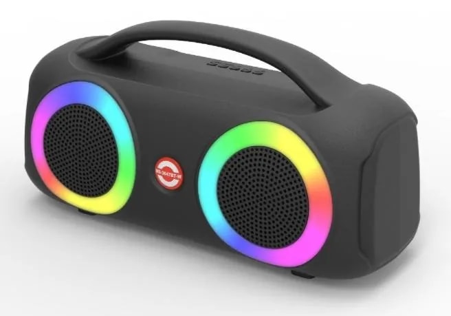 Parlante Bluetooth Boombox Doble 3" con Luces RGB y Micrófono