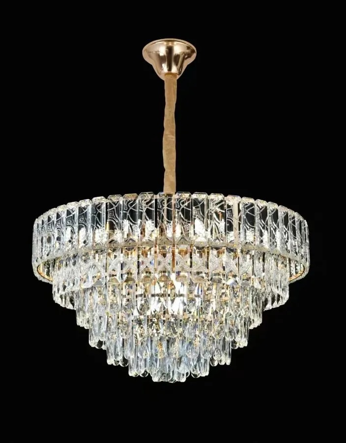 Lámpara Colgante de Cristal Redonda 60 cm Cuatro Niveles