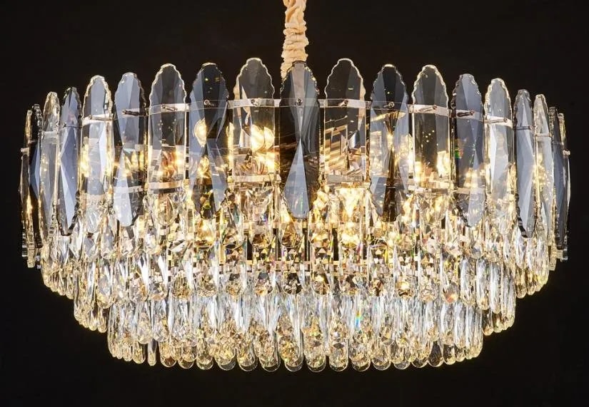 Lámpara Colgante de Cristal 60 cm con Prismas Verticales