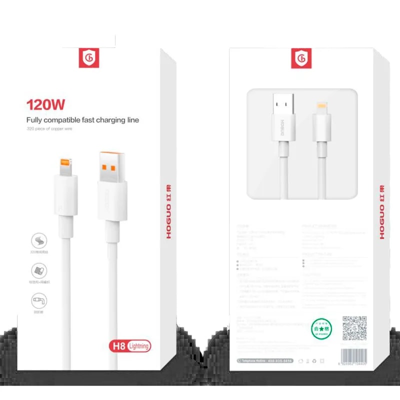 Cable Hoguo H8 USB a Lightning carga rápida 1 m