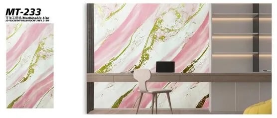 Papel Tapiz Autoadhesivo Mármol Rosa, Blanco y Dorado en Rollo