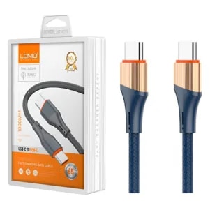 Cable LDNIO LC632C 2M 65W USB-C a USB-C - Cordón Gris