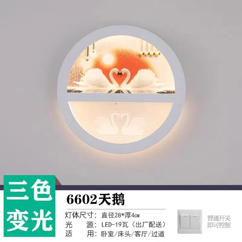 Aplique de Pared LED Blanco 28 cm Cisnes 3 Tonos