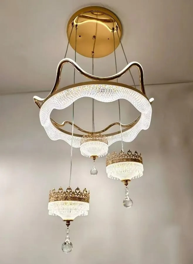 Lámpara Colgante LED de Aro Corona 40 cm con 3 Pantallas