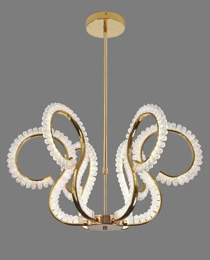 Lámpara Colgante LED Moderna Dorada 60 cm Brazos en Espiral