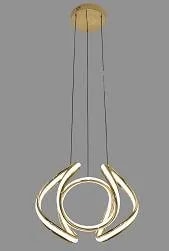 Lámpara Colgante LED Pétalos con Aro Central Dorado Francés 40 cm