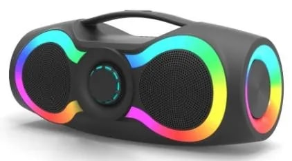 Parlante Bluetooth Boombox Doble 6.5" con Luces RGB y Micrófono