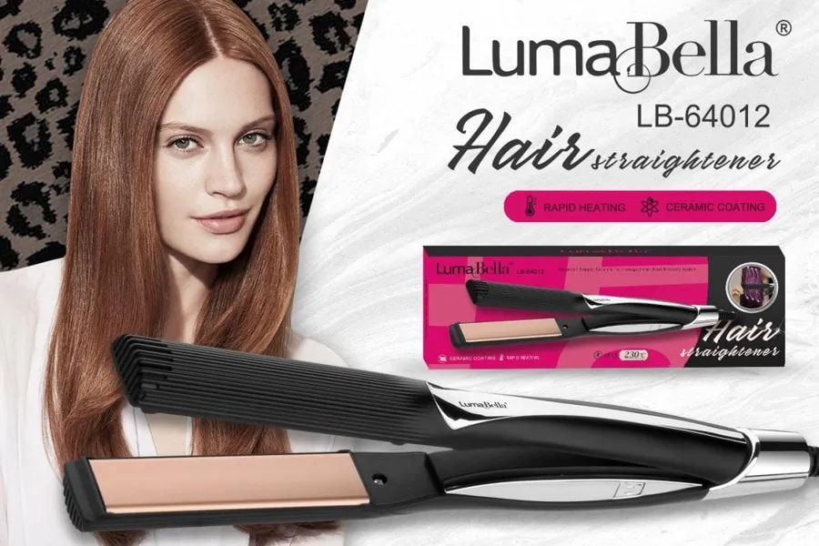 Plancha Alisadora de Cabello Luma Bella 230°C con Pantalla LED