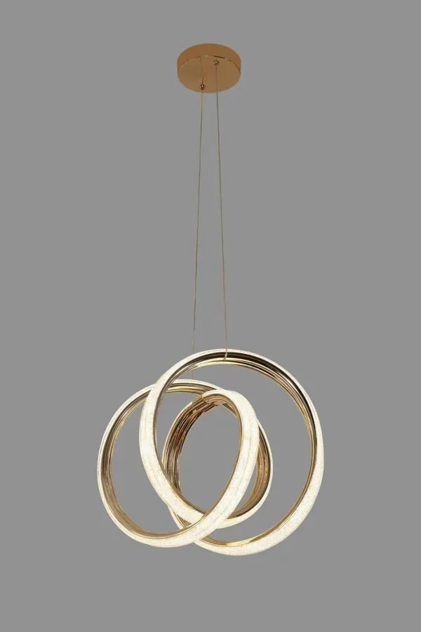 Lámpara Colgante LED Aros Entrelazados Dorado Francés 40 cm