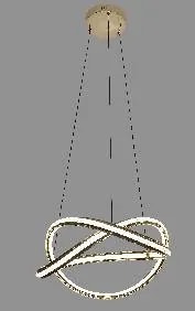 Lámpara Colgante LED Lazo Efecto Cristal Dorado Francés 50 cm