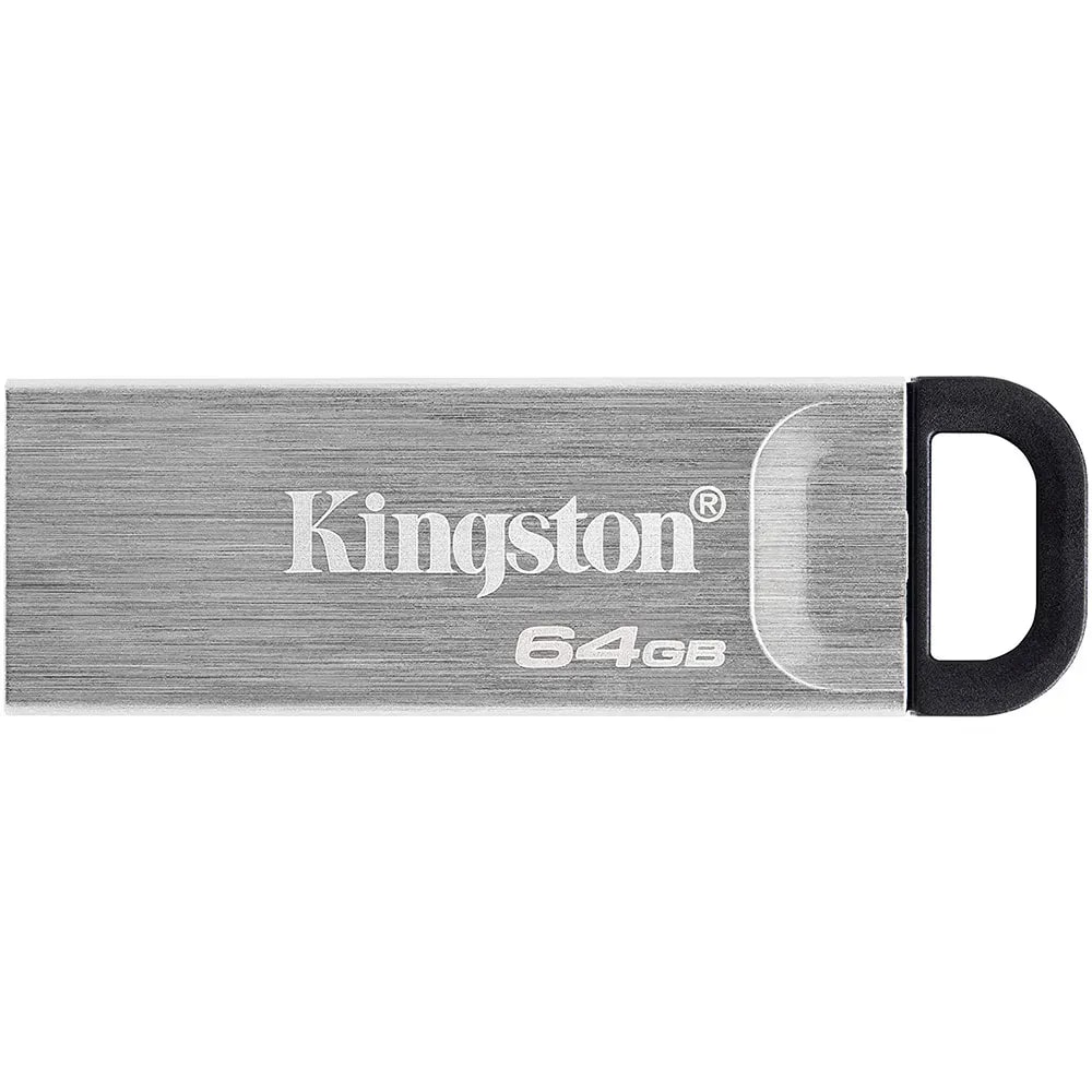 Flash Memory Kingston Datatraveler Kyson Dtkn 64GB USB 3.2 Plateado