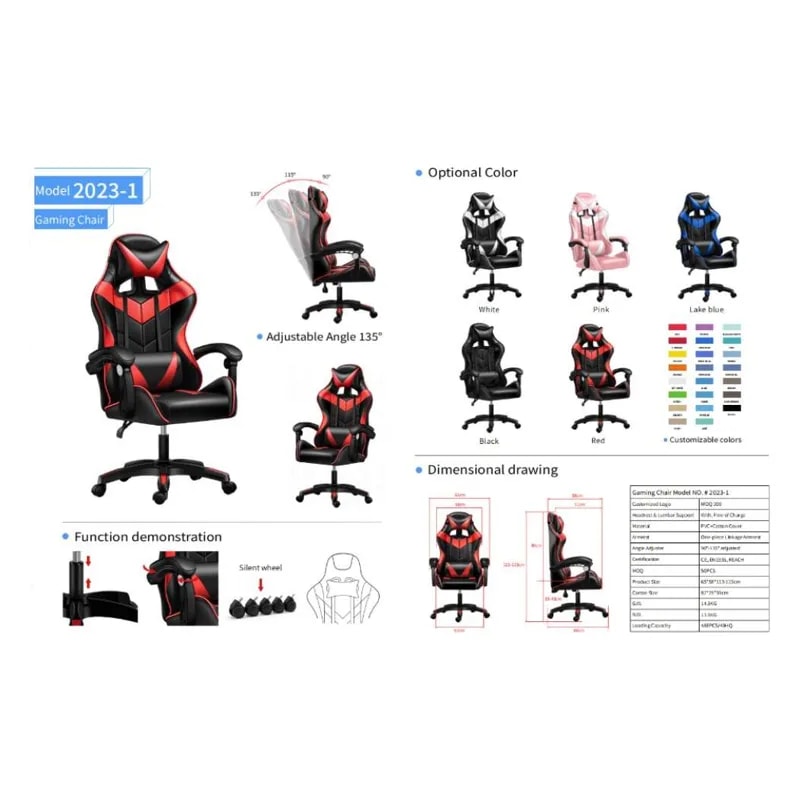 Silla Gamer con luces RGB, parlantes y reposapiés