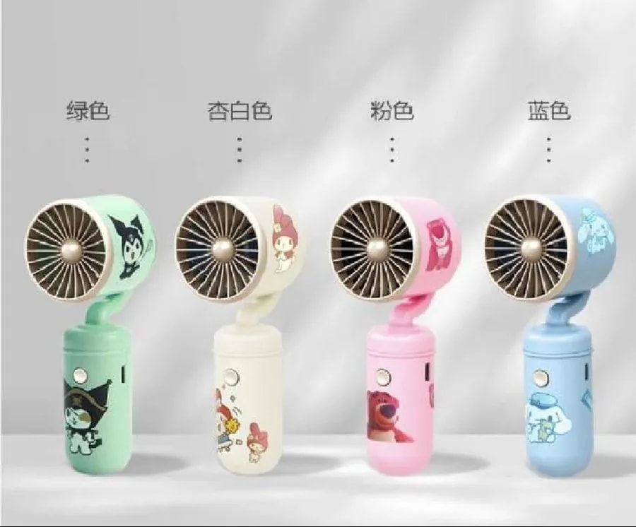 Mini Ventilador de Mano Recargable con Diseños Animados