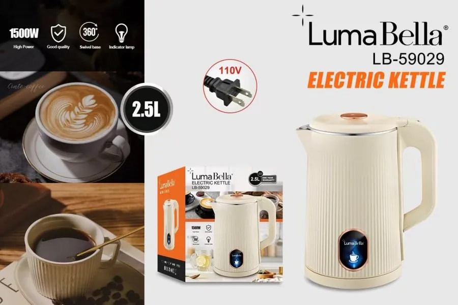 Hervidor Eléctrico Luma Bella 2.5 L 1500W Crema