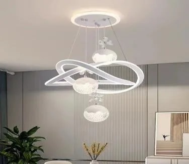 Lámpara Colgante LED Nudo con Pantallas Colgantes Blanco 50 cm
