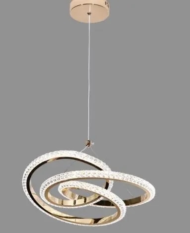 Lámpara Colgante LED Espiral Efecto Cristal Dorado Francés 30 cm