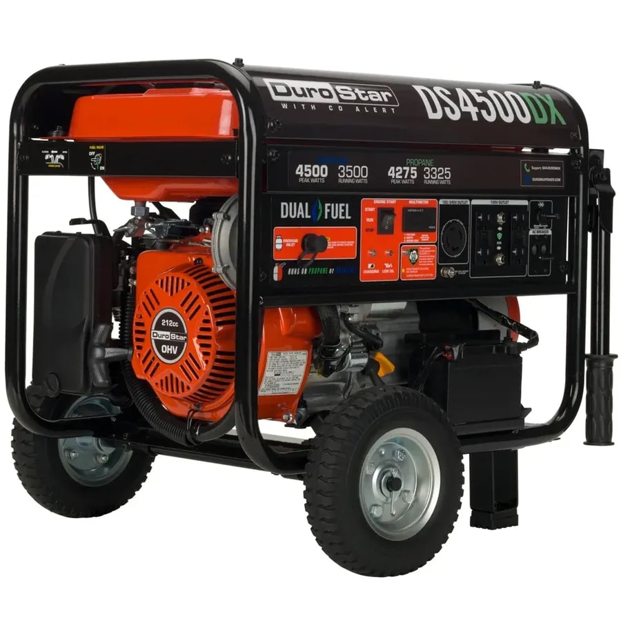 Generador Durostar Portatil DS4500DX Dual Fuel Propano / Gasolina 4500W Electric Start(open BOX)