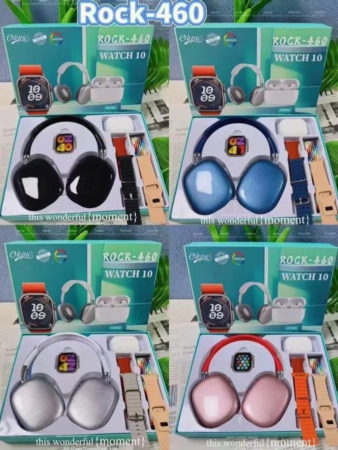 Combo Smartwatch y Audífonos Inalámbricos Over-Ear Rock-460